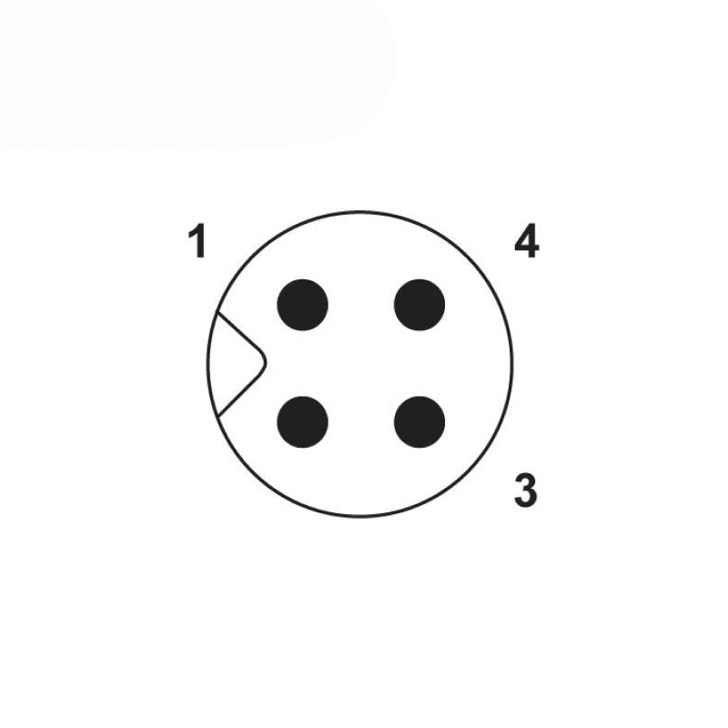 M5 4pins A code male straight front panel mount connector,unshielded,solder,brass with nickel plated shell